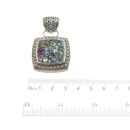 EFFY 18K Gold & 925 Sterling Silver Real Multi-Color Gem Pendant