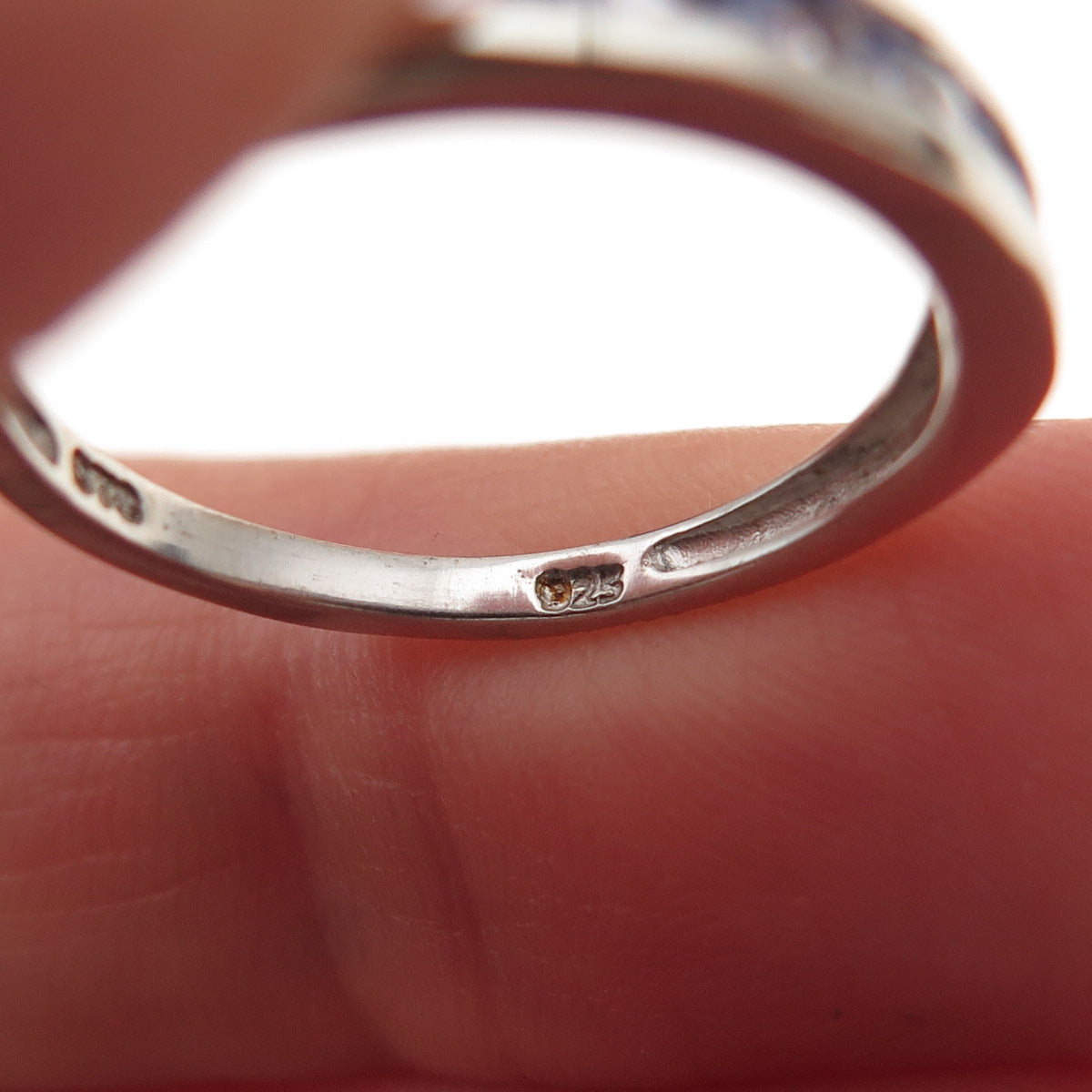Chuck Clemency 925 Sterling Silver Real Round-Cut Tanzanite Band Ring Size 6.25