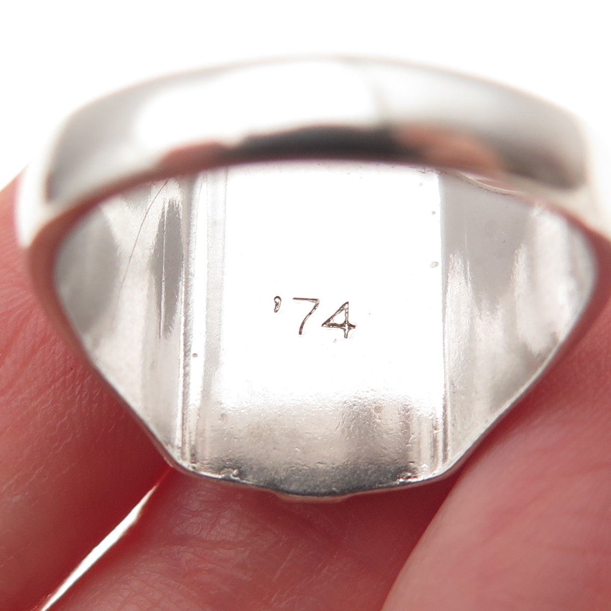 SK&F Sterling Silver Vintage Enamel Mary Queen of Heaven School Ring Size 8.25