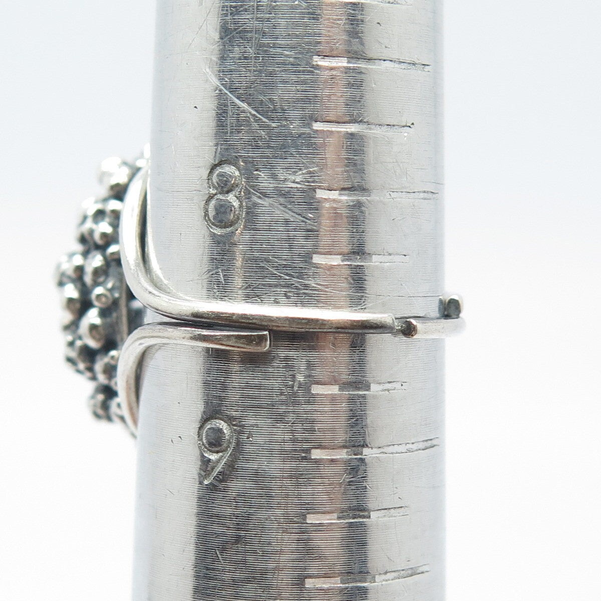 925 Sterling Silver Vintage BEAU Modernist Adjustable Ring Size 8.5