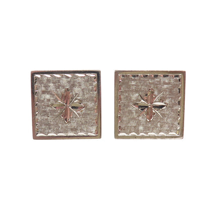LAMODE 925 Sterling Silver Vintage Diamond-Cut North Star Cufflinks