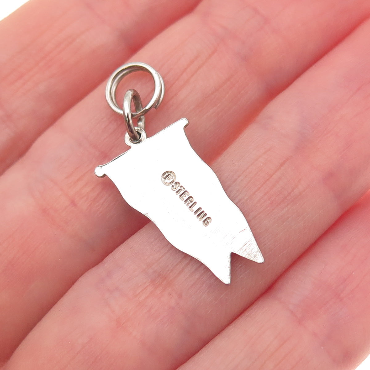 FRENCH & FRANKLIN 925 Sterling Vintage Enamel Ohio State Fair Mini Charm Pendant