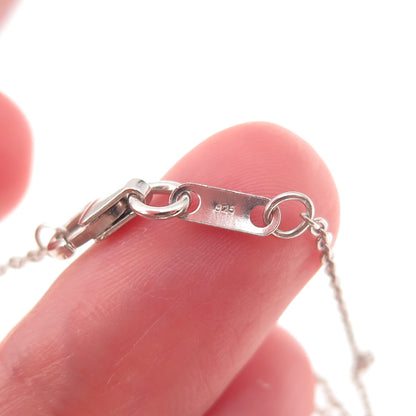 D'Joy 925 Sterling Silver Real Marquise-Cut Tanzanite Cable Chain Necklace 20"