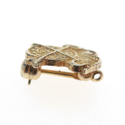 925 Sterling Silver Gold Plated Antique WWII US Army Quartermaster Officer Pin