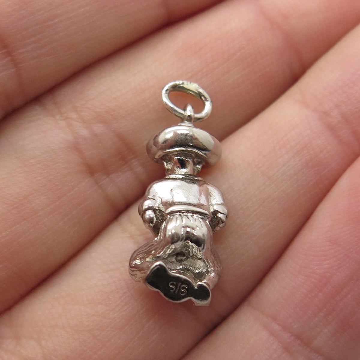 S/S 925 Sterling Silver Vintage Mexican Drummer 3D Charm Pendant