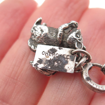 Bell Trading Post Sterling Antique Art Deco Squirrel Spring Ring Mini Pendant