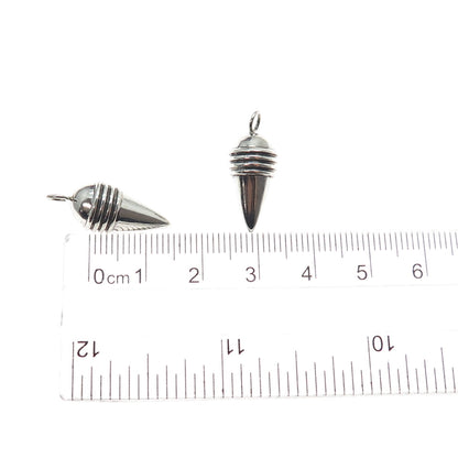 925 Sterling Silver Vintage Modernist Oxidized Jacket Earrings