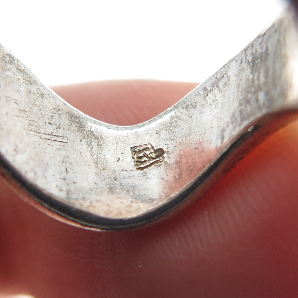 925 Sterling Silver Vintage Modernist Wavy Band Ring Size 6