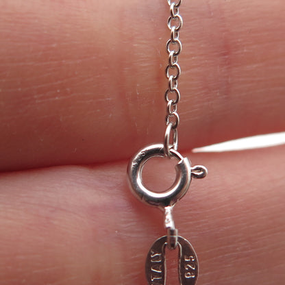 925 Sterling Silver Round-Cut C Z Graduated Drop Cable Chain Necklace 18"