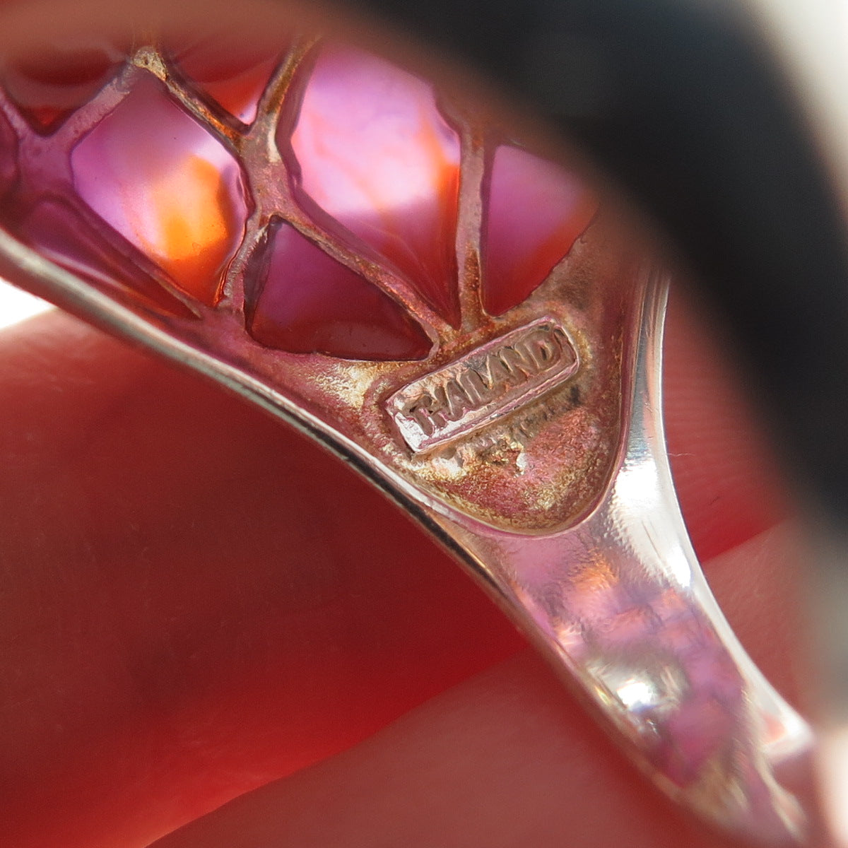 925 Sterling Silver Enamel Topaz Garnet Amethyst Peridot Citrine Ring Size 7.25