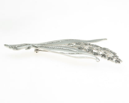 925 Sterling Silver Antique Art Deco PRK Real Marcasite Flower Pin Brooch