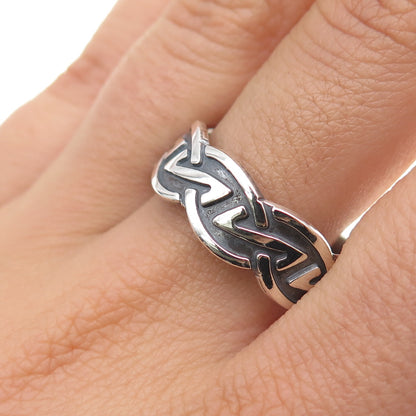 925 Sterling Silver Vintage Letter Z Oxidized Band Ring Size 12