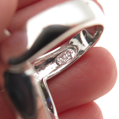 925 Sterling Silver Real Abalone Shell Inlay Ring Size 7