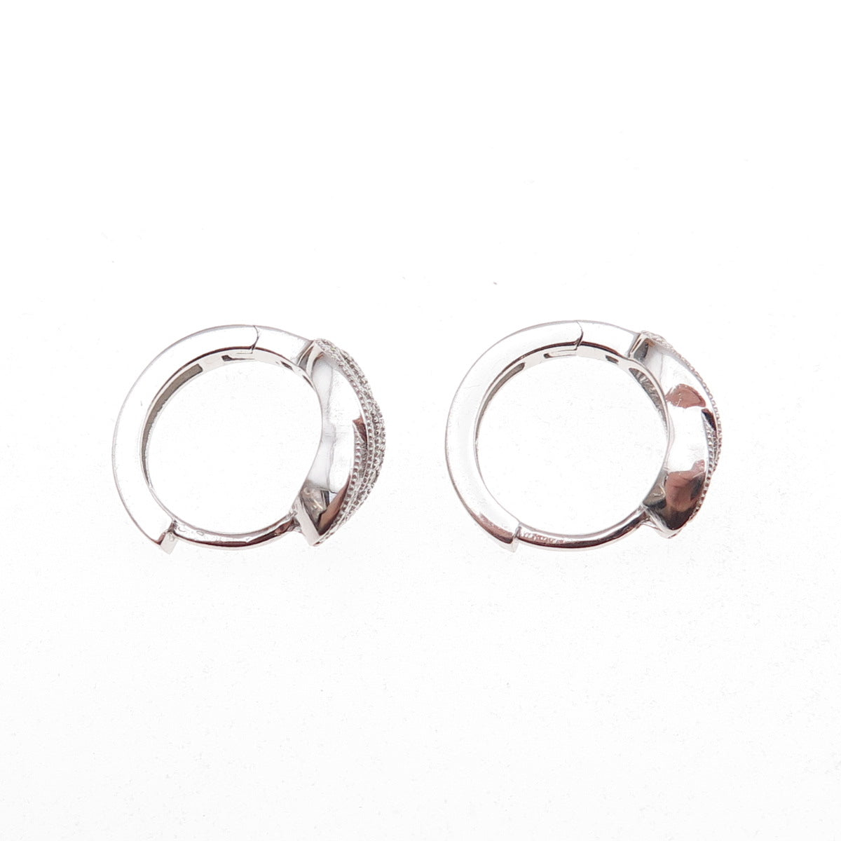 925 Sterling Silver Round-Cut C Z Interlocked Hoop Earrings