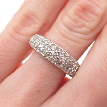 925 Sterling Silver Round-Cut C Z Sparkle Ring Size 6