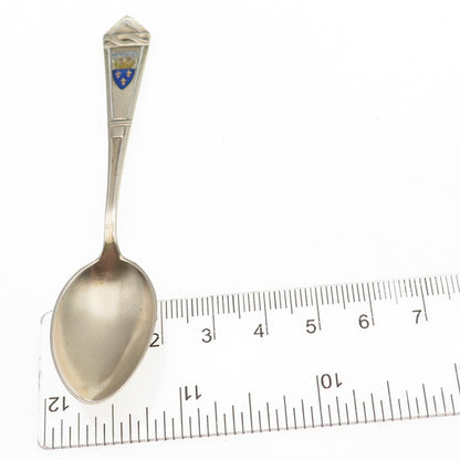 800 Silver Gold Plated Antique Art Deco Germany Enamel Versailles Teaspoon
