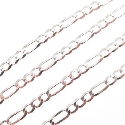 925 Sterling Silver Vintage Italy Figaro Chain Necklace 24"