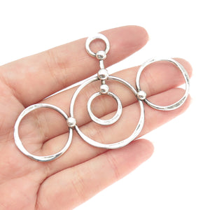 MARTIN LASAK 925 Sterling Silver Vintage Modernist Hammered Circle Pendant