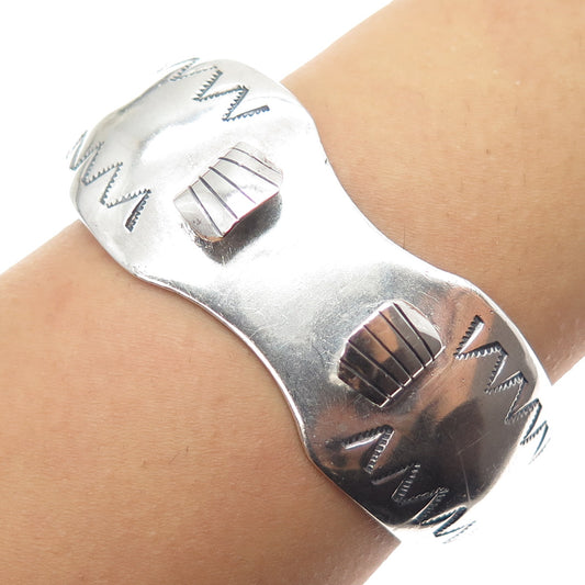 Old Pawn 925 Sterling Silver Antique Adjustable Tribal Watch Band Bracelet 6.5"