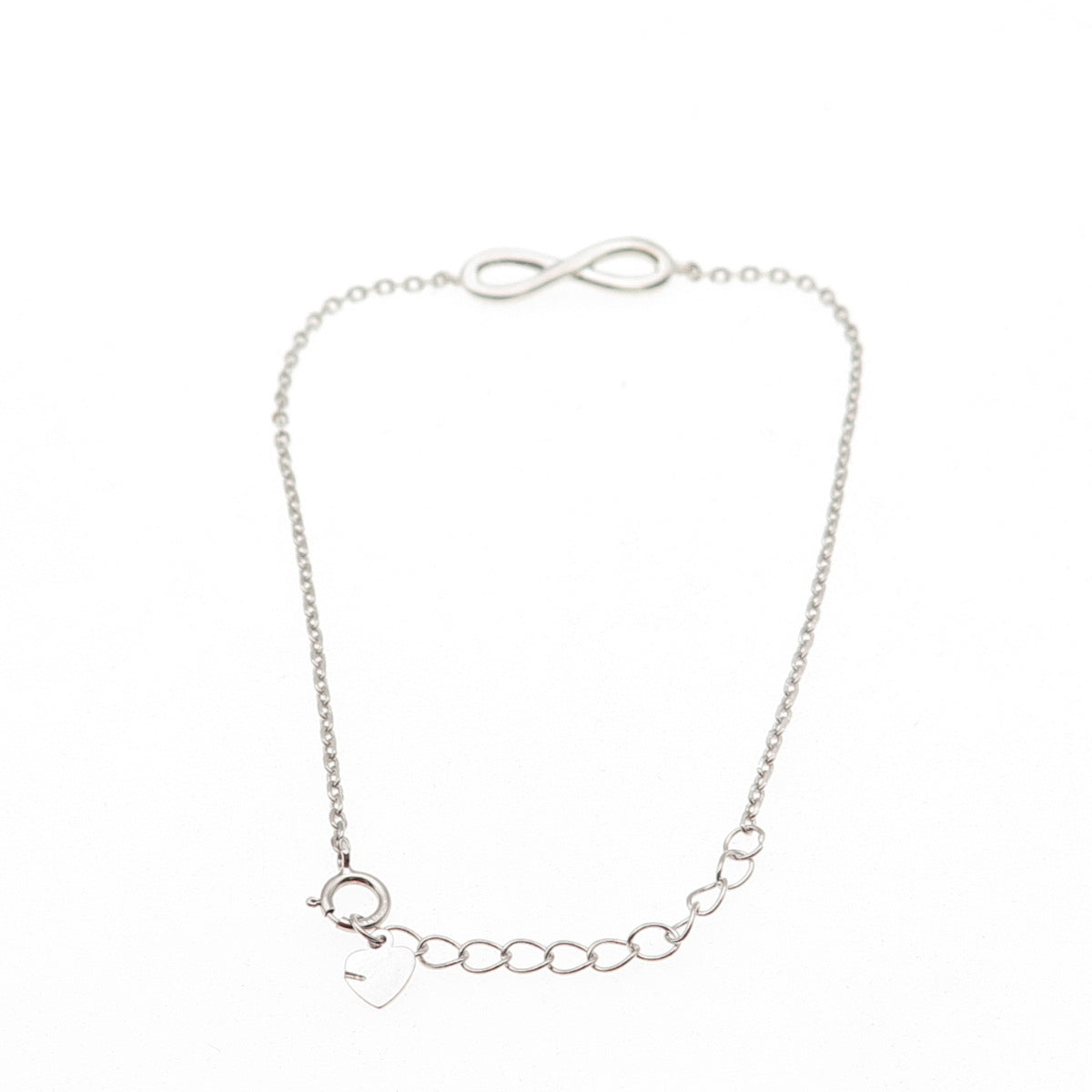 925 Sterling Silver Infinity Cable Link Anklet / Bracelet 6.5-8"