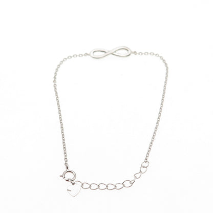 925 Sterling Silver Infinity Cable Link Anklet / Bracelet 6.5-8"
