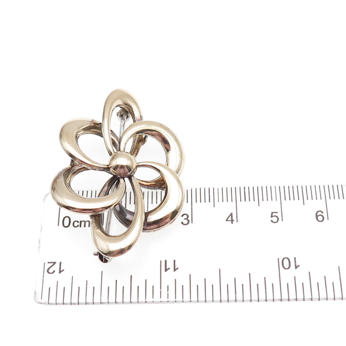 SYMMETALIC 925 Sterling 1/20 14K Gold Filled Antique Art Deco Flower Pin Brooch
