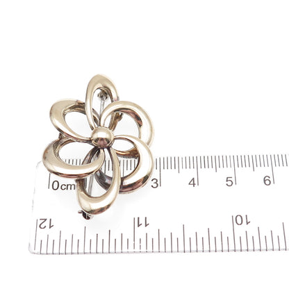 SYMMETALIC 925 Sterling 1/20 14K Gold Filled Antique Art Deco Flower Pin Brooch