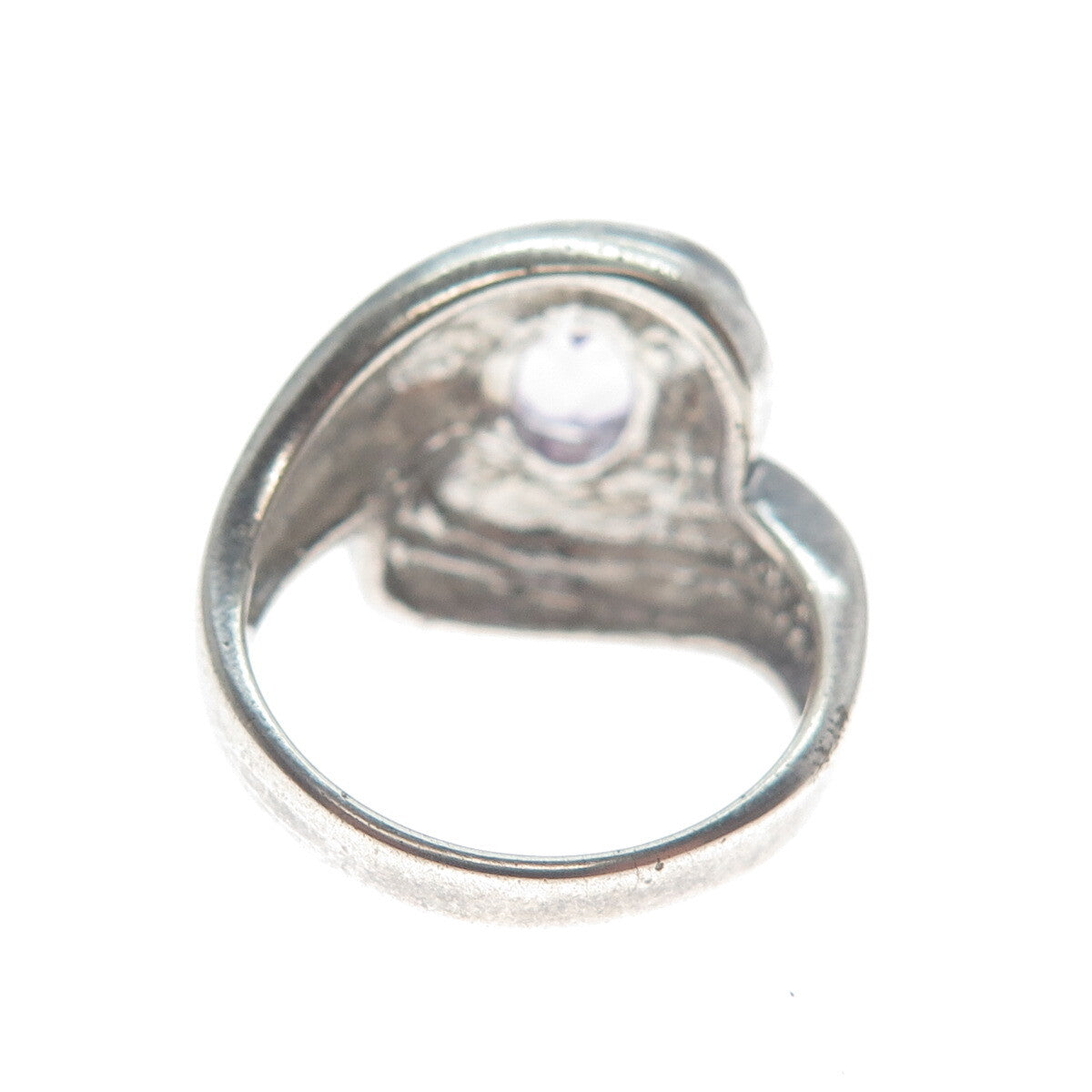 MONICA JAIN 925 Sterling Silver Vintage Real Amethyst Oxidized Ring Size 6.25
