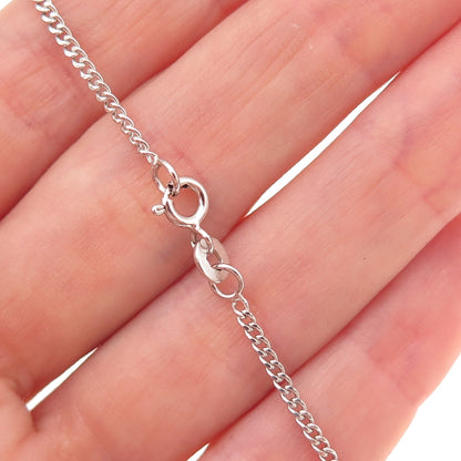 Chuck Clemency 925 Sterling Real Tanzanite & White Topaz Chain Necklace 18-20"