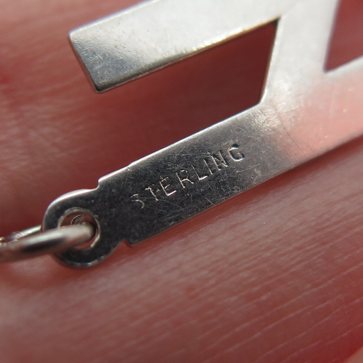 925 Sterling Silver Vintage Skiing Minimalist Charm Pendant