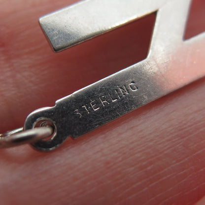 925 Sterling Silver Vintage Skiing Minimalist Charm Pendant