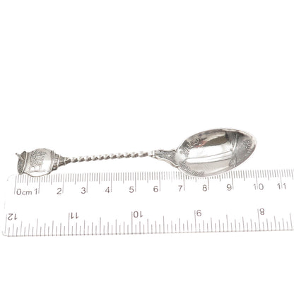 George E. Homer 925 Sterling Antique Art Deco Boston Baked Beans Coffee Spoon