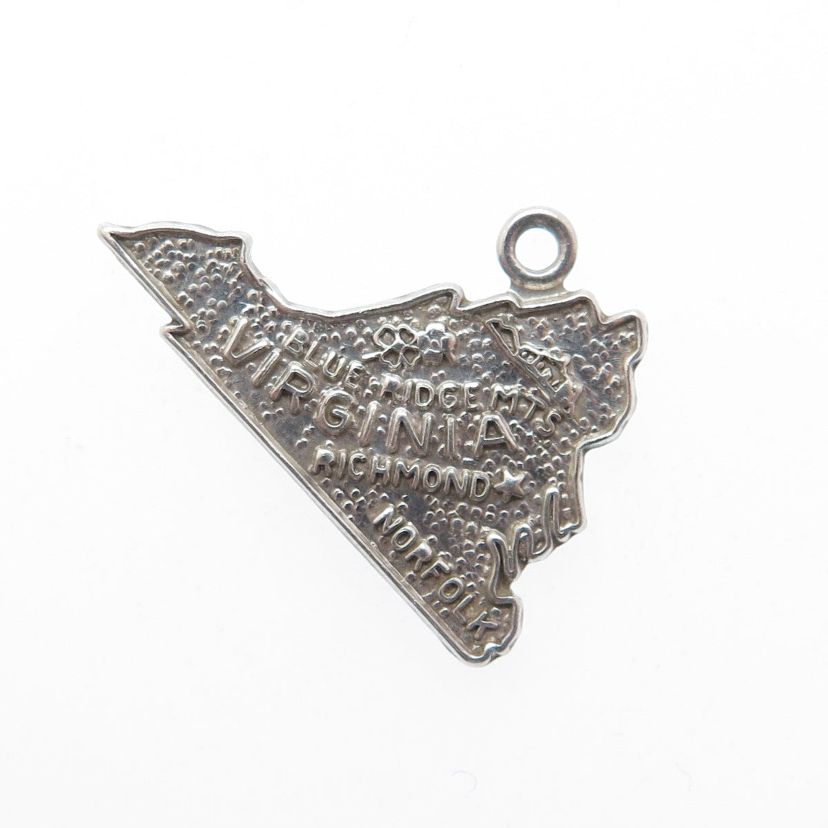 FRENCH & FRANKLIN Sterling Silver Vintage Virginia Oxidized Minimalist Pendant
