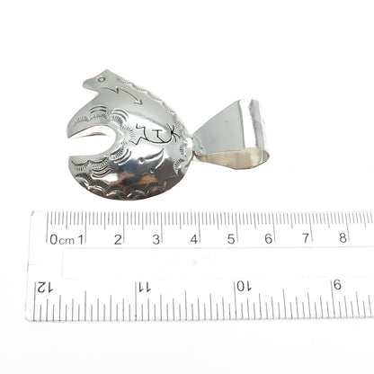 Sunwest & Kenneth Etsitty Navajo Old Pawn Sterling Silver Native Bear Pendant