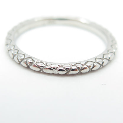 925 Sterling Silver Wicker Band Ring Size 7