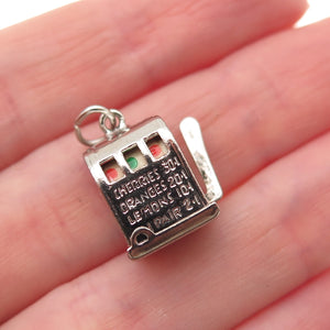 Crea Sterling Silver Antique Art Deco Slot Machine Casino 3D Mini Charm Pendant