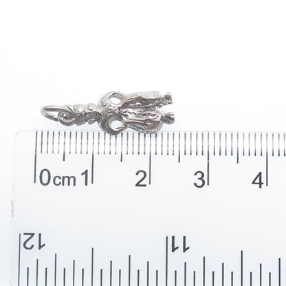 925 Sterling Silver Vintage Queen Oxidized Minimalist 3D Charm Pendant