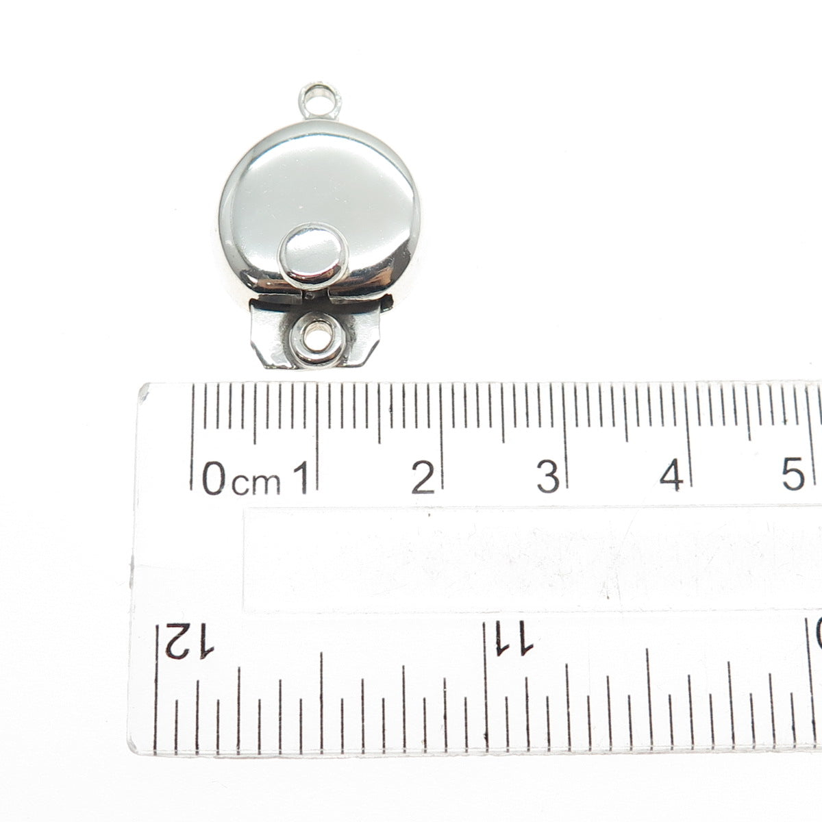 925 Sterling Silver Vintage Mexico Bracelet / Necklace Round Box Lock Clasp