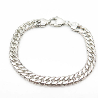 925 Sterling Silver Vintage Sweden Cuban Link Bracelet 8"