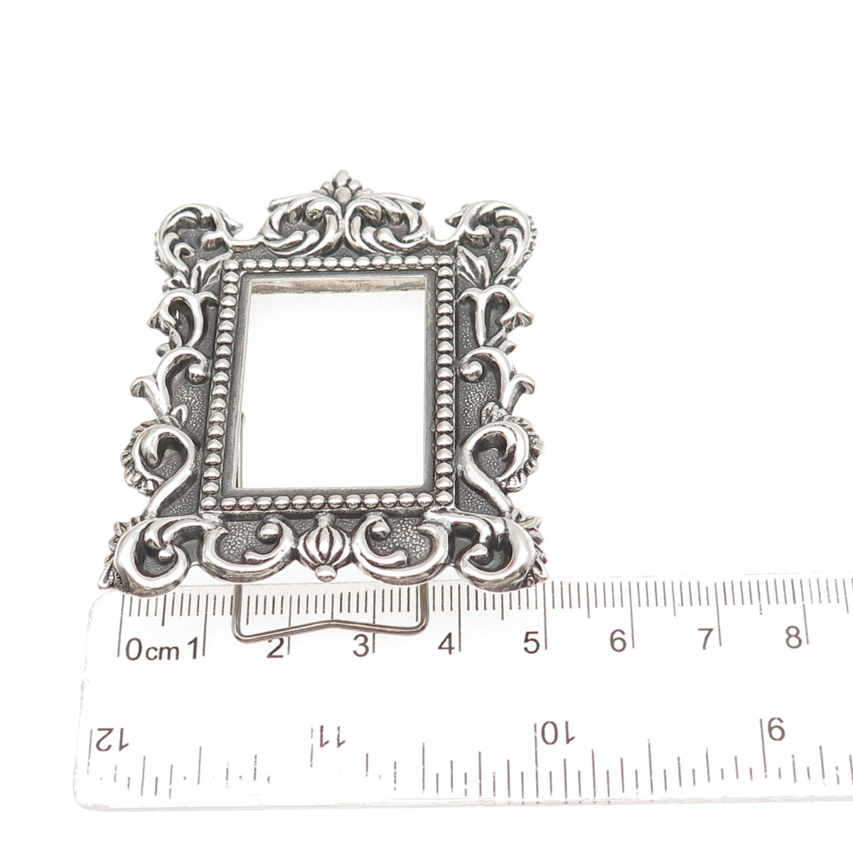 SENER 900 Silver Vintage Oxidized Repousse Floral Picture Frame