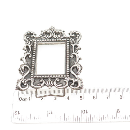 SENER 900 Silver Vintage Oxidized Repousse Floral Picture Frame
