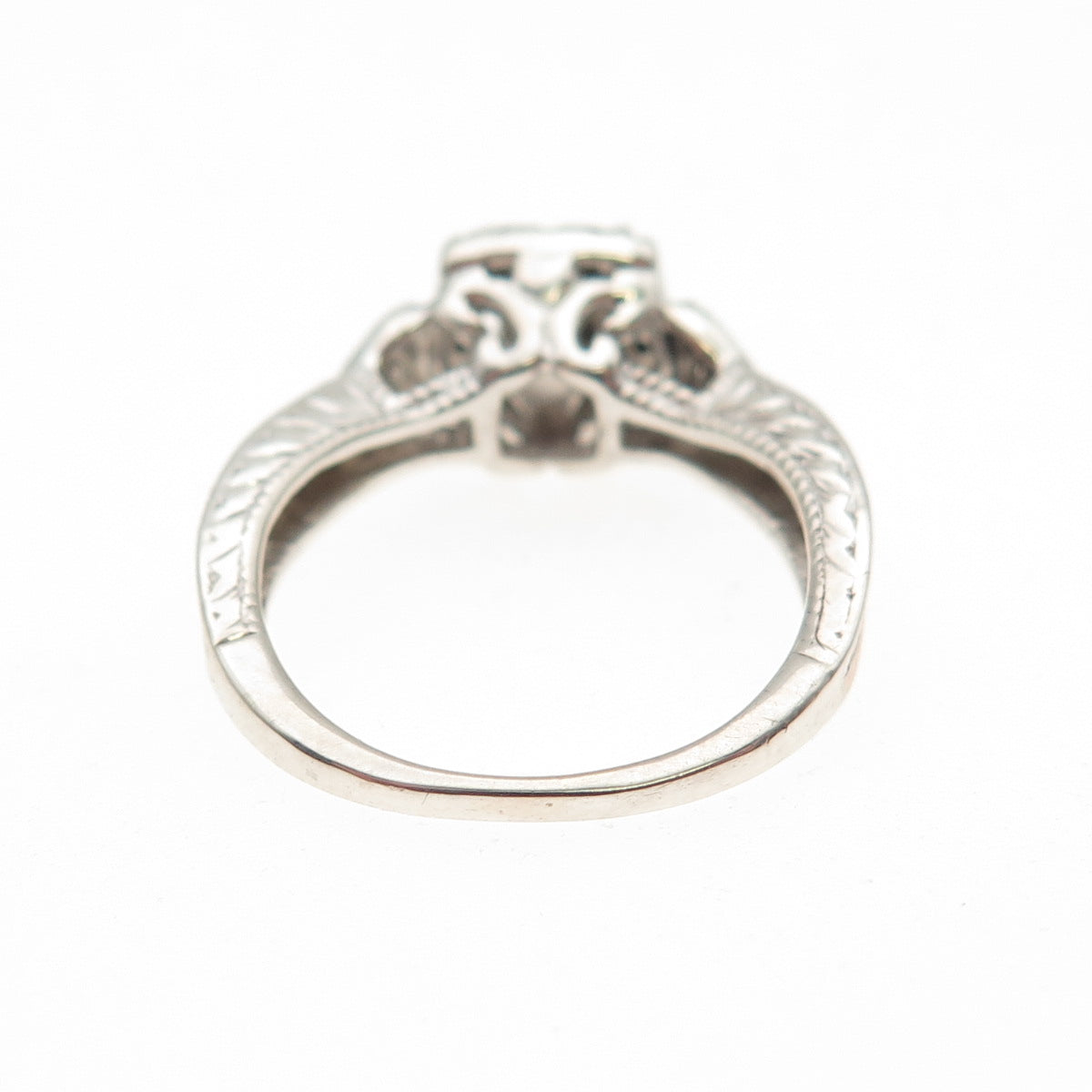 925 Sterling Silver 14K Rose Gold Real Diamond Engagement Ring Size 3.75