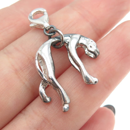 925 Sterling Silver Vintage Panther Lobster Lock Charm Pendant