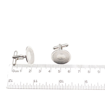 Anson 925 Sterling Silver Vintage Round Disc Cufflinks