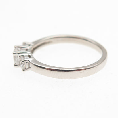 925 Sterling Silver Round-Cut C Z Engagement Ring Size 7