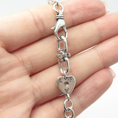 925 Sterling Silver Vintage Alana Love Real Labradorite Gemstone Necklace 16"