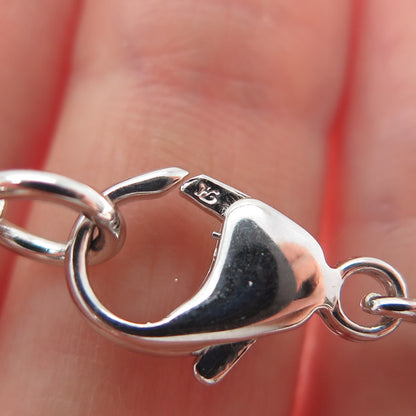 925 Sterling Silver Real Pearl & Tiger Eye Beaded Chain Necklace 16"