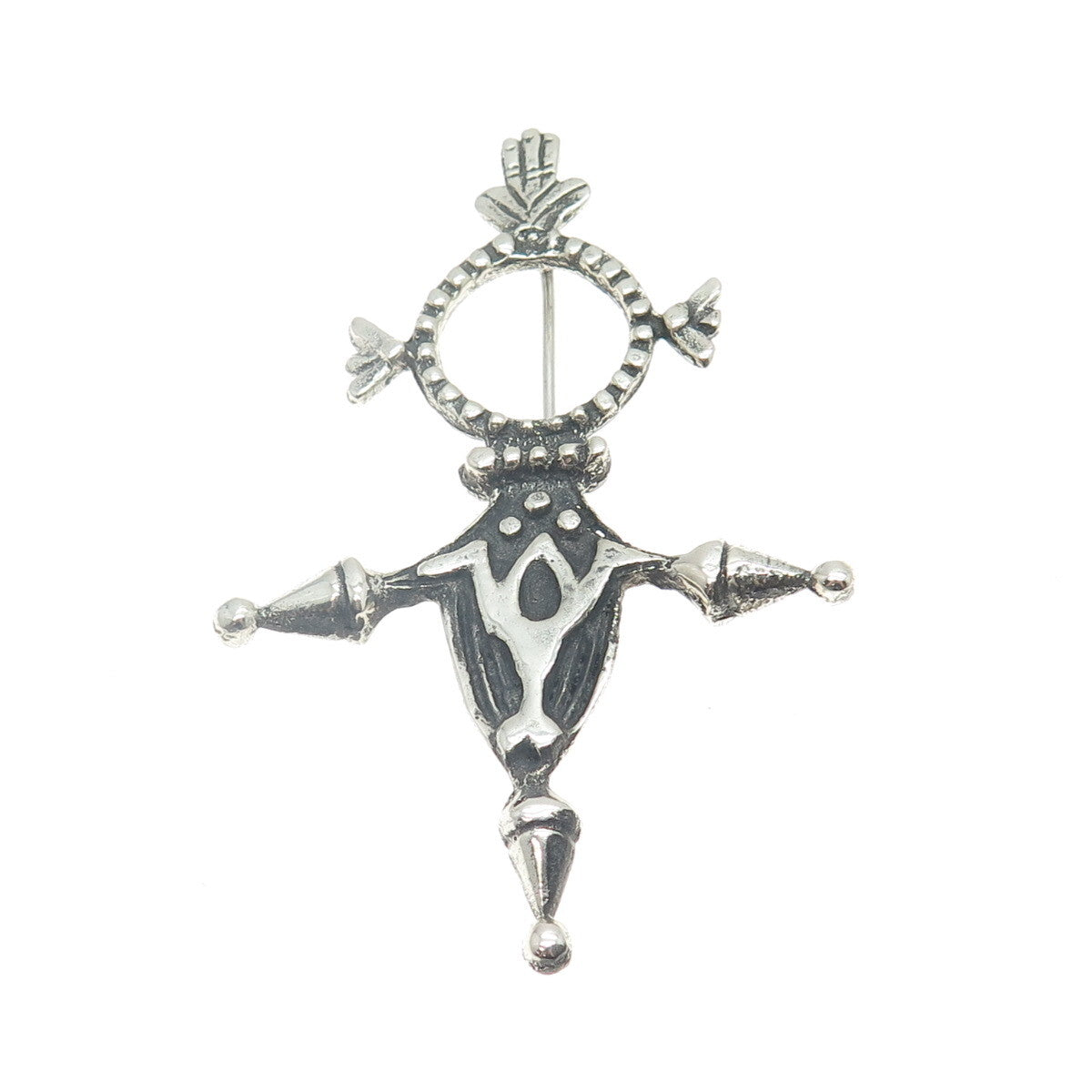 925 Sterling Silver Vintage African Inaranganak Croix Touareg Pin Brooch