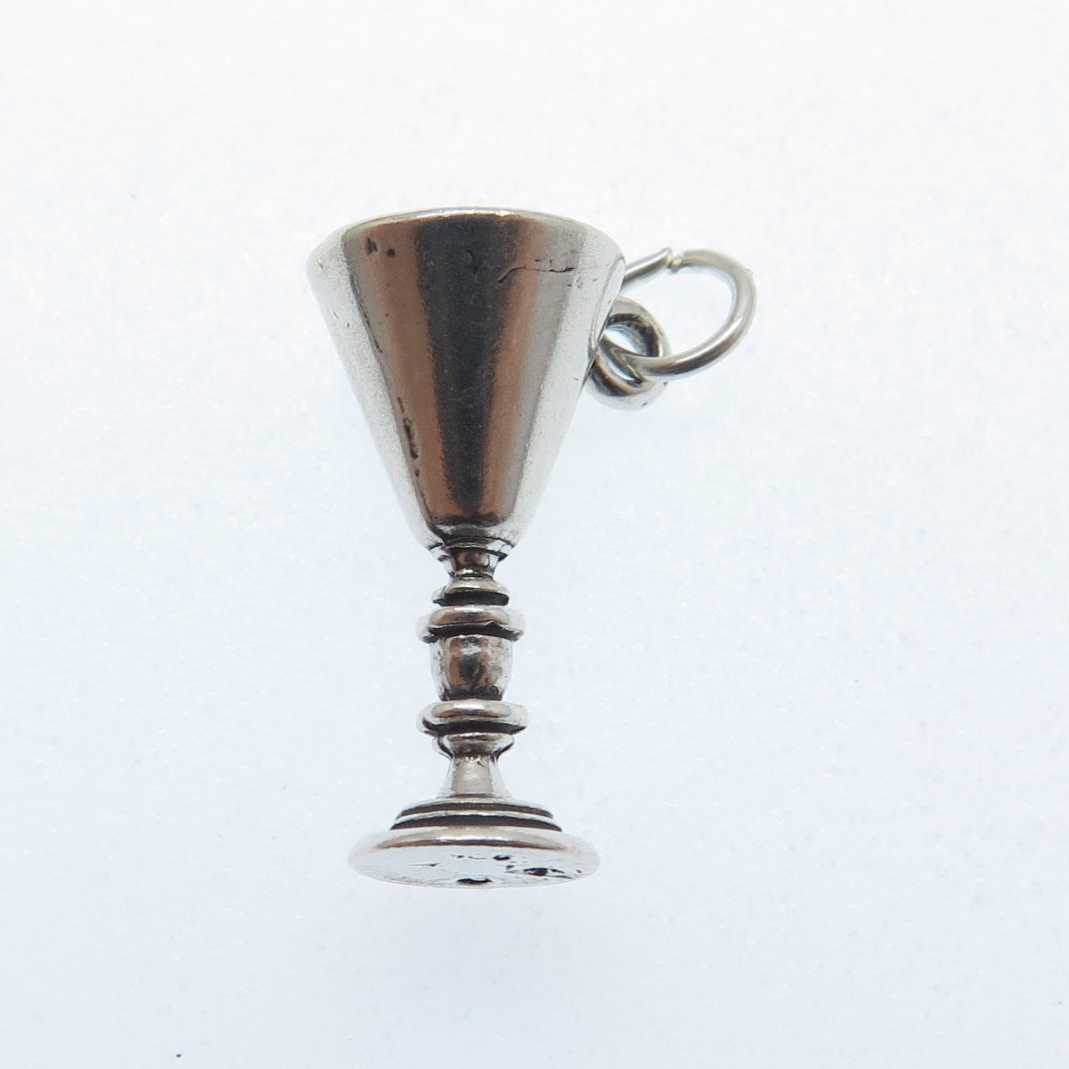 SUNWEST 925 Sterling Silver Vintage Wine Goblet Oxidized Mini 3D Charm Pendant
