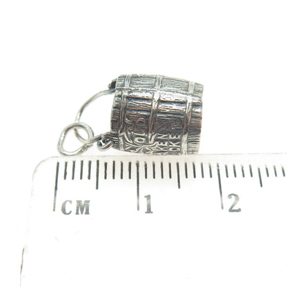 J.M. FISHER 925 Sterling Silver Antique Art Deco Old Oaken Bucket Mini Pendant